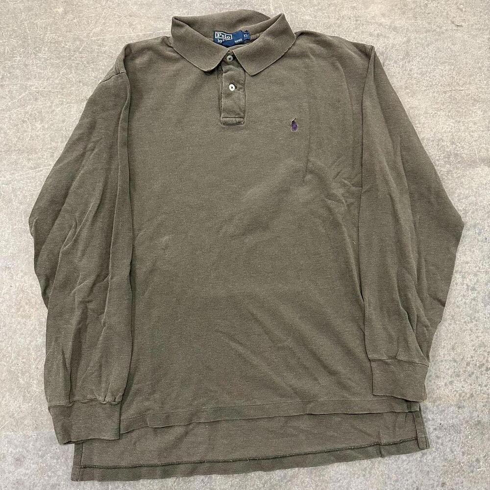 Vintage 90s Polo Ralph Lauren Long Sleeve Grey Size XL